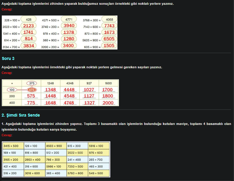 4. Sınıf Meb Yayınları Matematik Ders Kitabı Sayfa 59 Cevapları