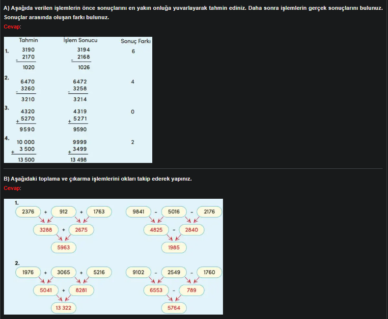 4. Sınıf Meb Yayınları Matematik Ders Kitabı Sayfa 72 Cevapları