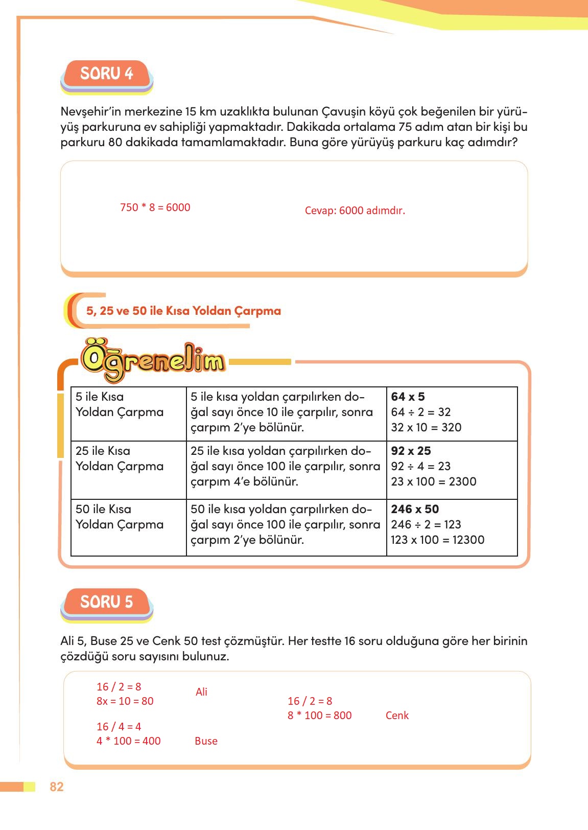4. Sınıf Meb Yayınları Matematik Ders Kitabı Sayfa 83 Cevapları