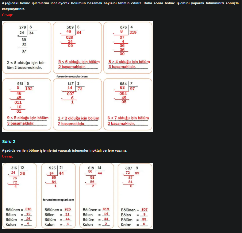 4. Sınıf Meb Yayınları Matematik Ders Kitabı Sayfa 92 Cevapları 4. Sınıf Meb Yayınları Matematik Ders Kitabı Sayfa 92 Cevapları