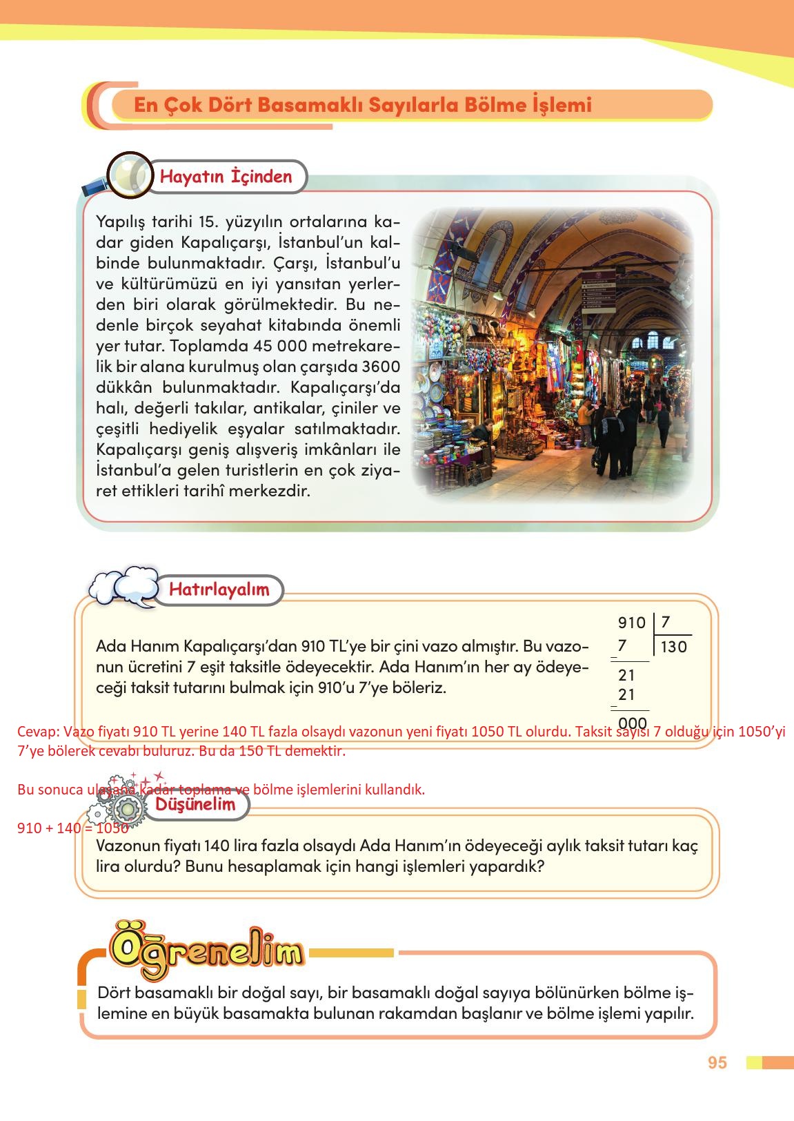 4. Sınıf Meb Yayınları Matematik Ders Kitabı Sayfa 96 Cevapları