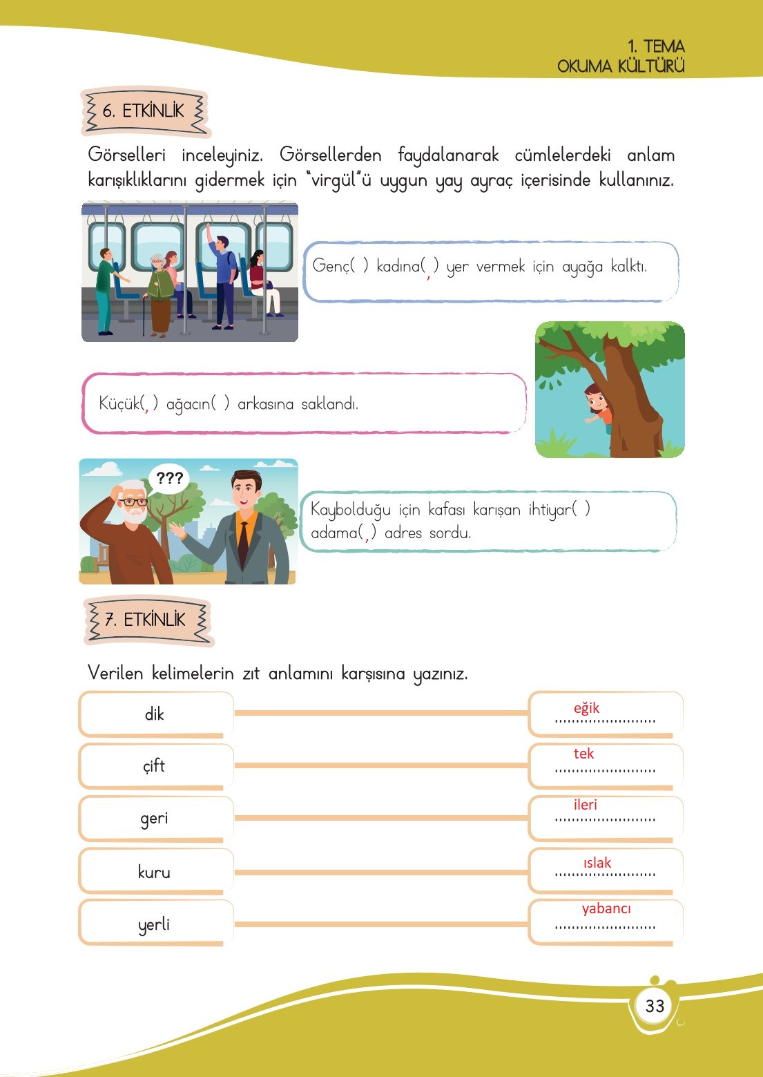 4. Sınıf Meb Yayınları Türkçe Ders Kitabı Sayfa 0033 Cevapları