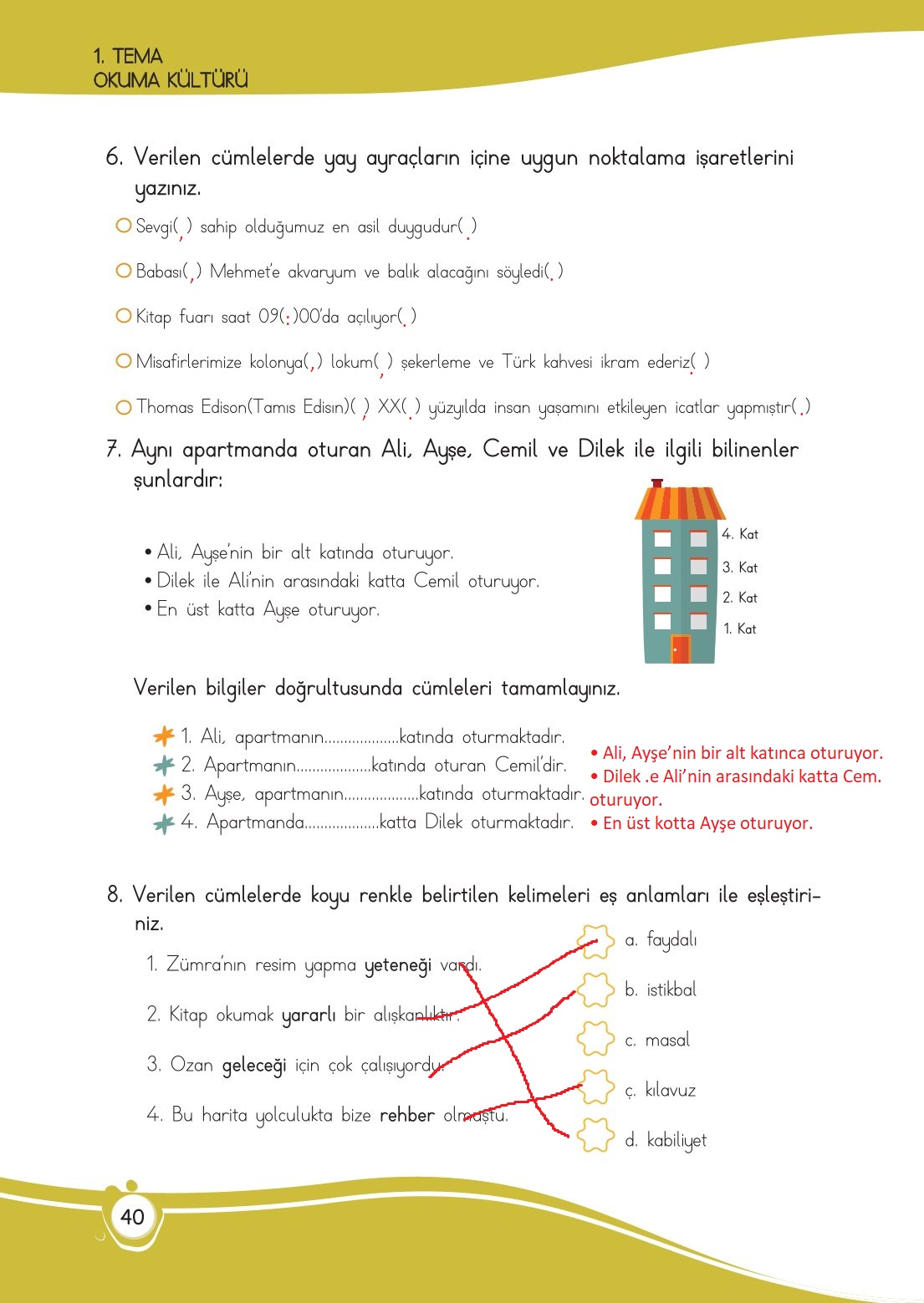 4. Sınıf Meb Yayınları Türkçe Ders Kitabı Sayfa 0040 Cevapları 4. Sınıf Meb Yayınları Türkçe Ders Kitabı Sayfa 0040 Cevapları