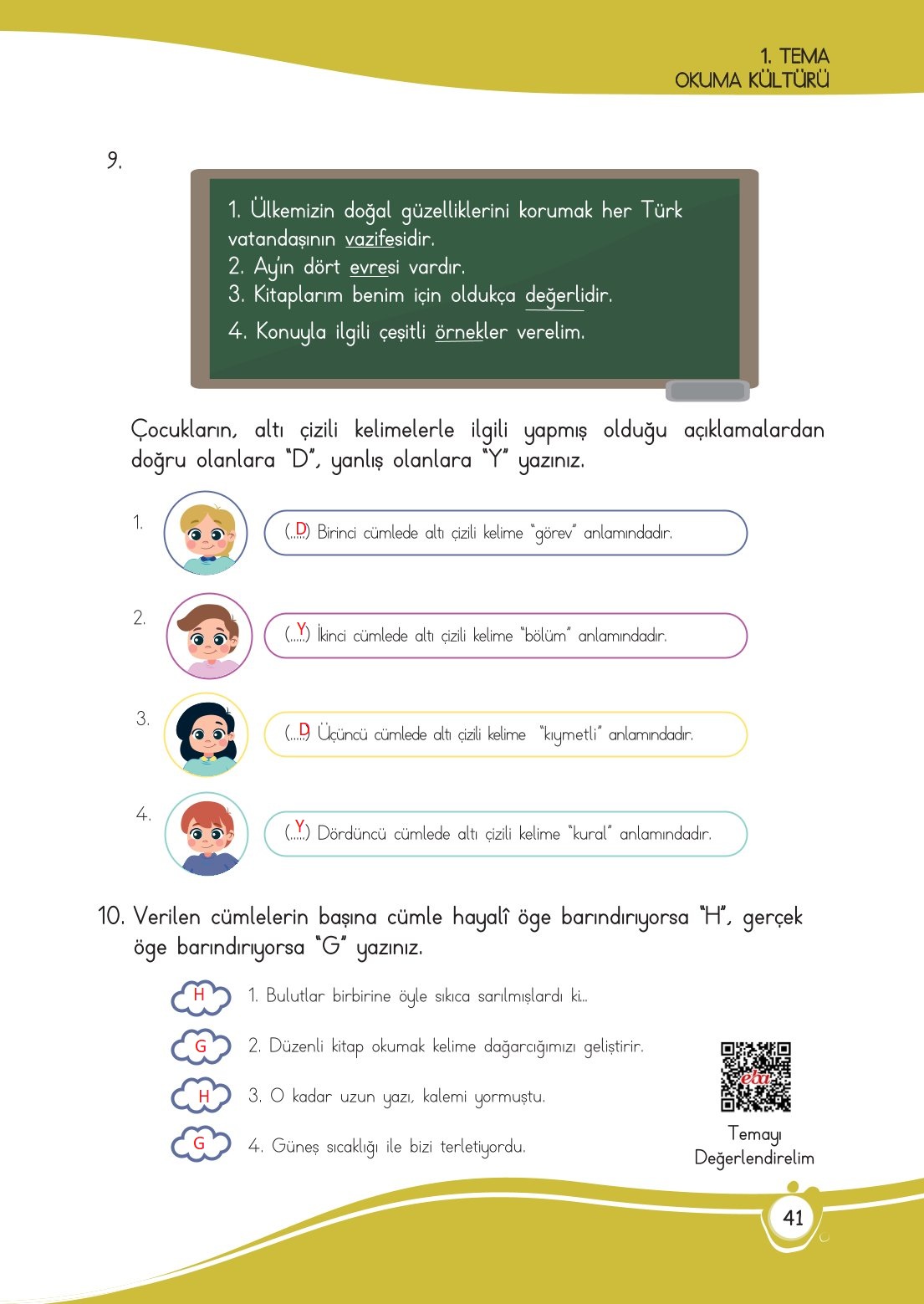 4. Sınıf Meb Yayınları Türkçe Ders Kitabı Sayfa 0041 Cevapları