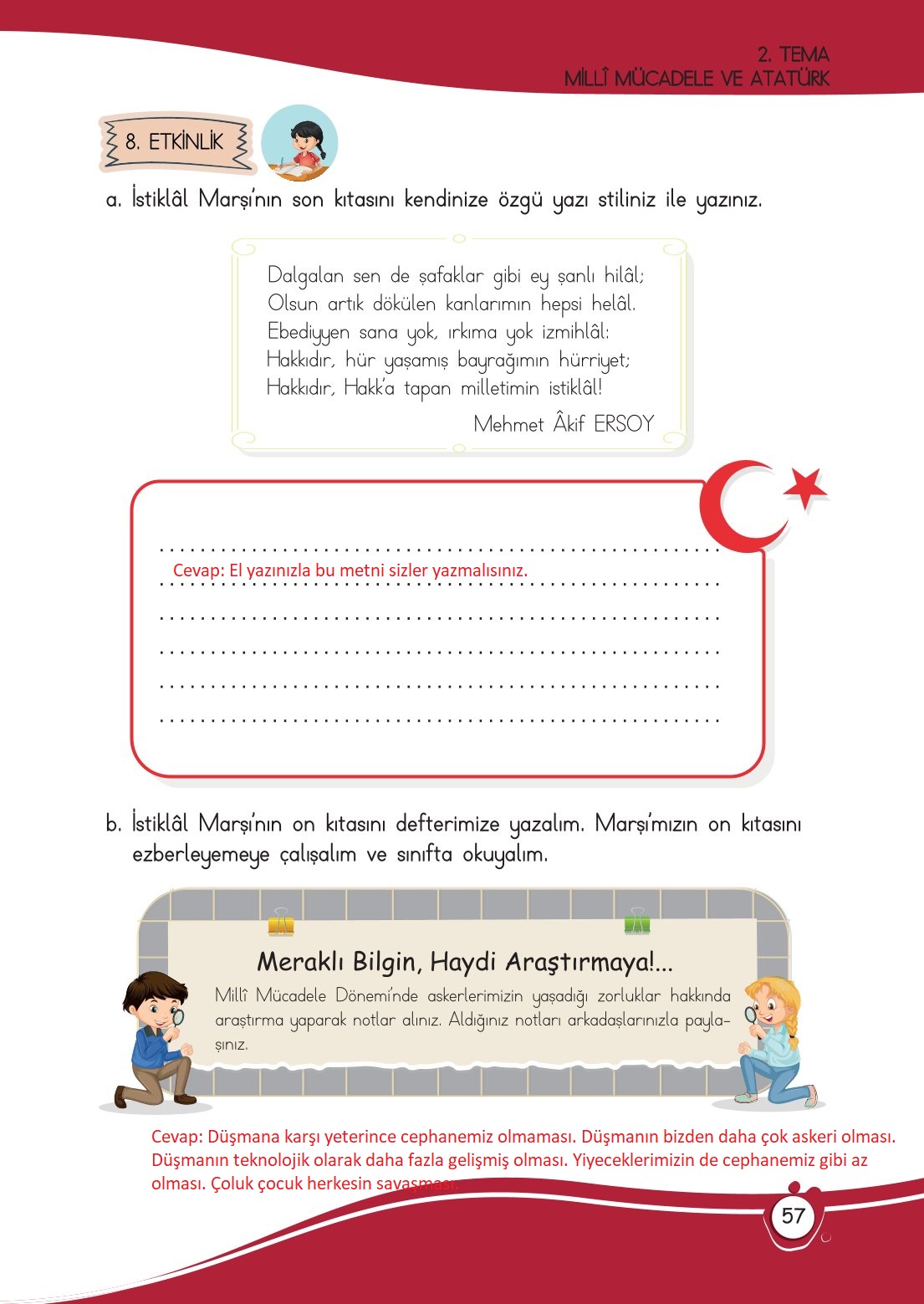4. Sınıf Meb Yayınları Türkçe Ders Kitabı Sayfa 0057 Cevapları