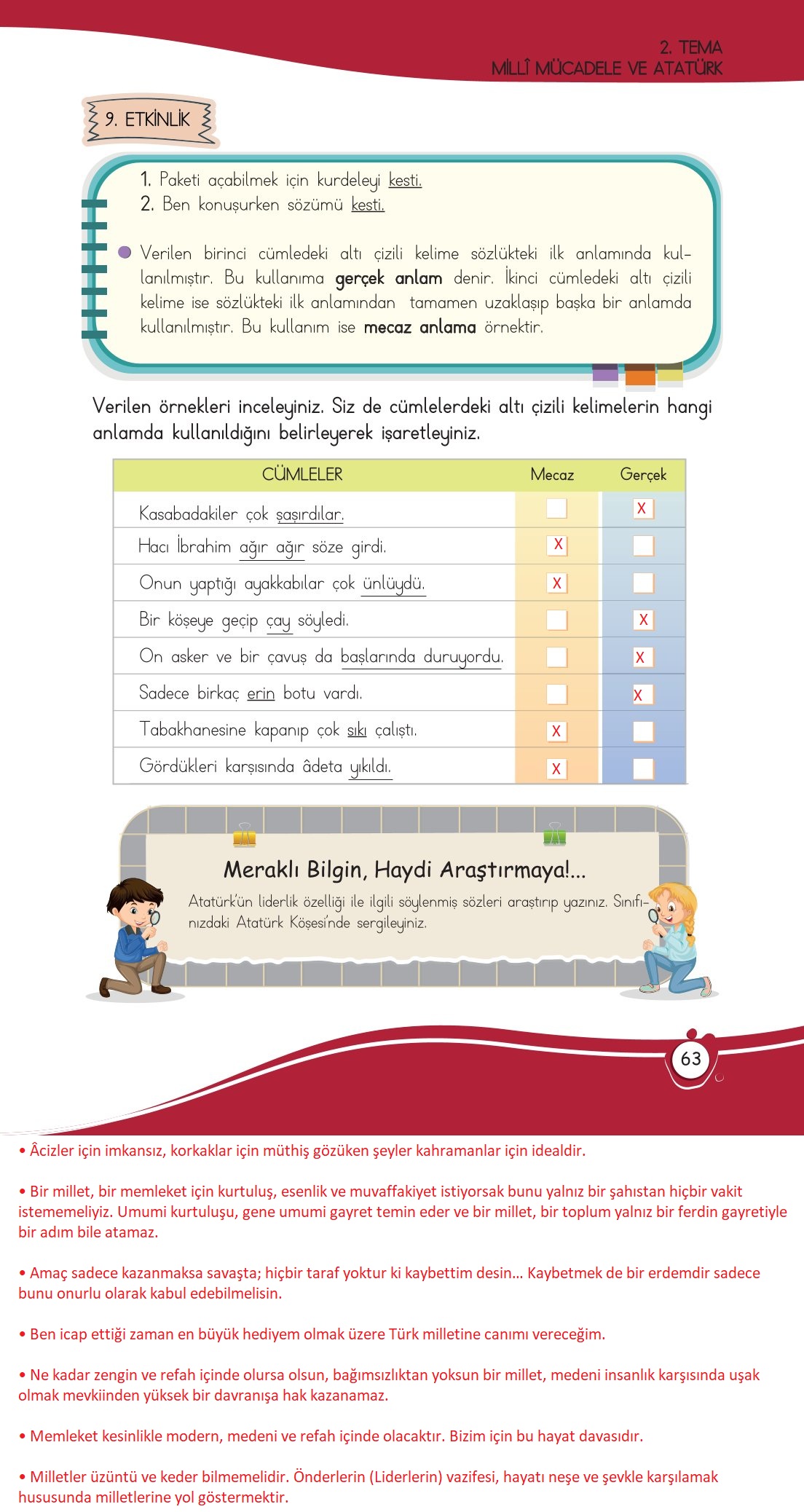 4. Sınıf Meb Yayınları Türkçe Ders Kitabı Sayfa 0063 Cevapları