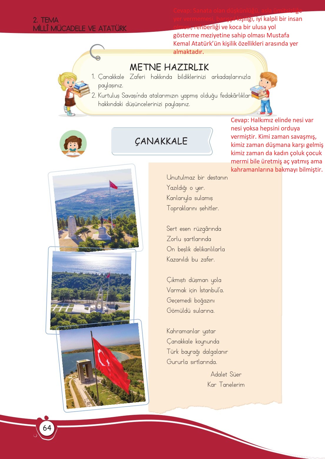 4. Sınıf Meb Yayınları Türkçe Ders Kitabı Sayfa 0064 Cevapları 4. Sınıf Meb Yayınları Türkçe Ders Kitabı Sayfa 0064 Cevapları