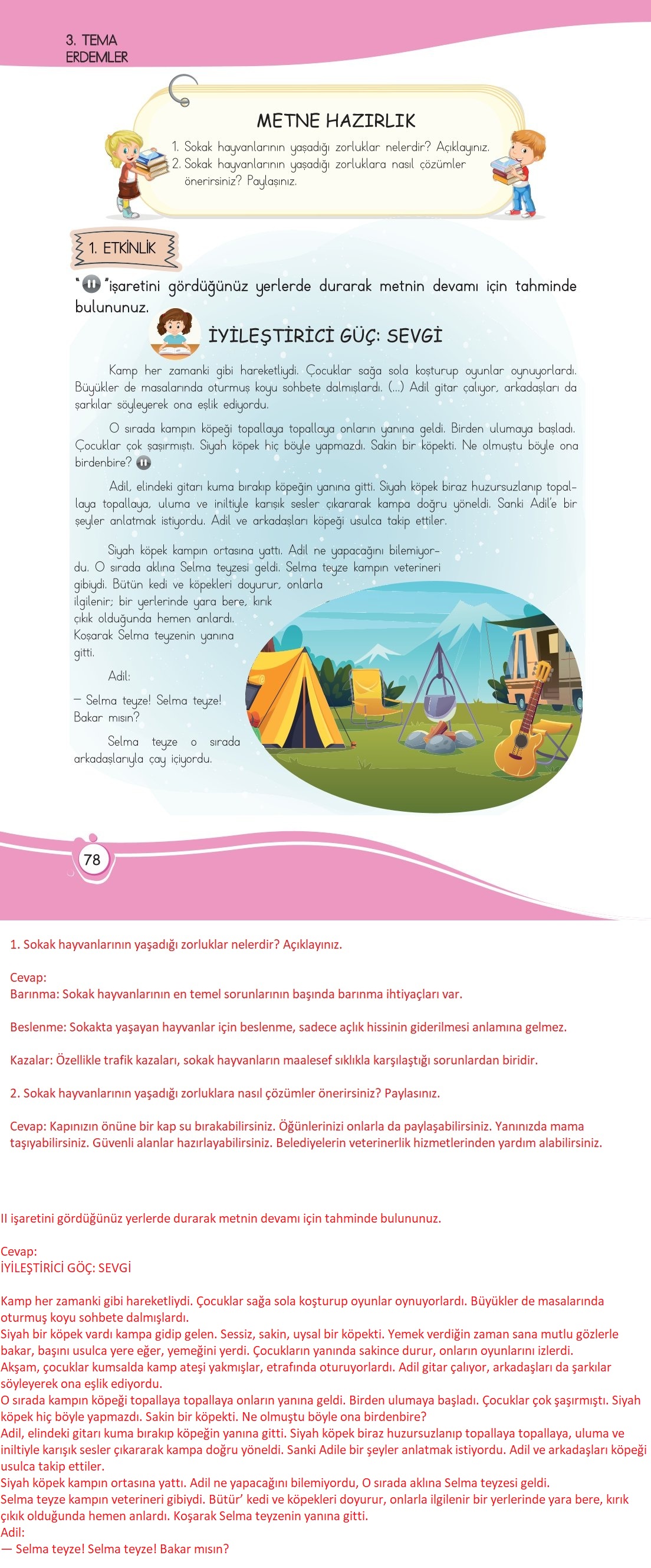 4. Sınıf Meb Yayınları Türkçe Ders Kitabı Sayfa 0078 Cevapları