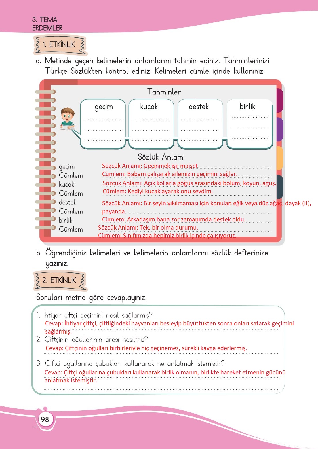 4. Sınıf Meb Yayınları Türkçe Ders Kitabı Sayfa 0098 Cevapları 4. Sınıf Meb Yayınları Türkçe Ders Kitabı Sayfa 0098 Cevapları