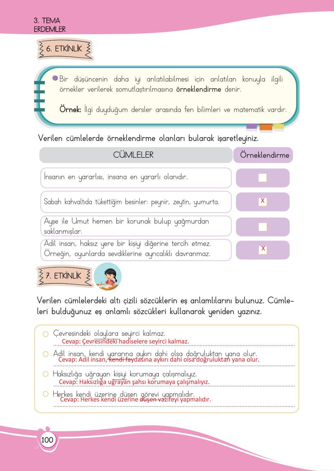 4. Sınıf Meb Yayınları Türkçe Ders Kitabı Sayfa 0100 Cevapları