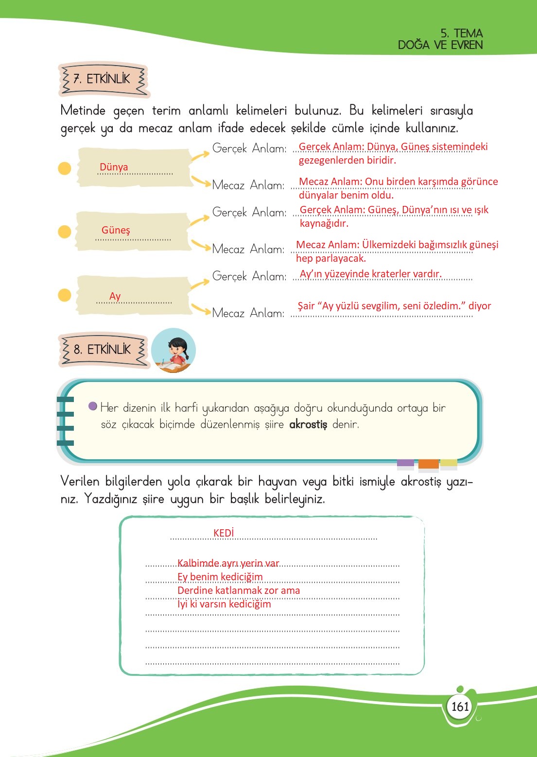 4. Sınıf Meb Yayınları Türkçe Ders Kitabı Sayfa 0161 Cevapları 4. Sınıf Meb Yayınları Türkçe Ders Kitabı Sayfa 0161 Cevapları