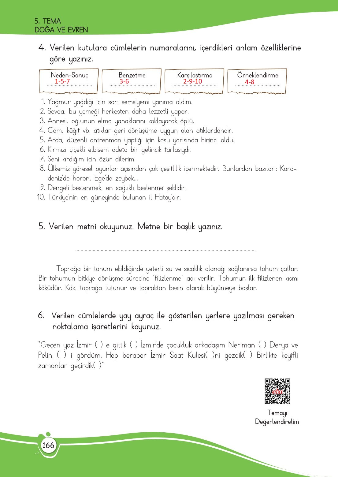 4. Sınıf Meb Yayınları Türkçe Ders Kitabı Sayfa 0166 Cevapları 4. Sınıf Meb Yayınları Türkçe Ders Kitabı Sayfa 0166 Cevapları