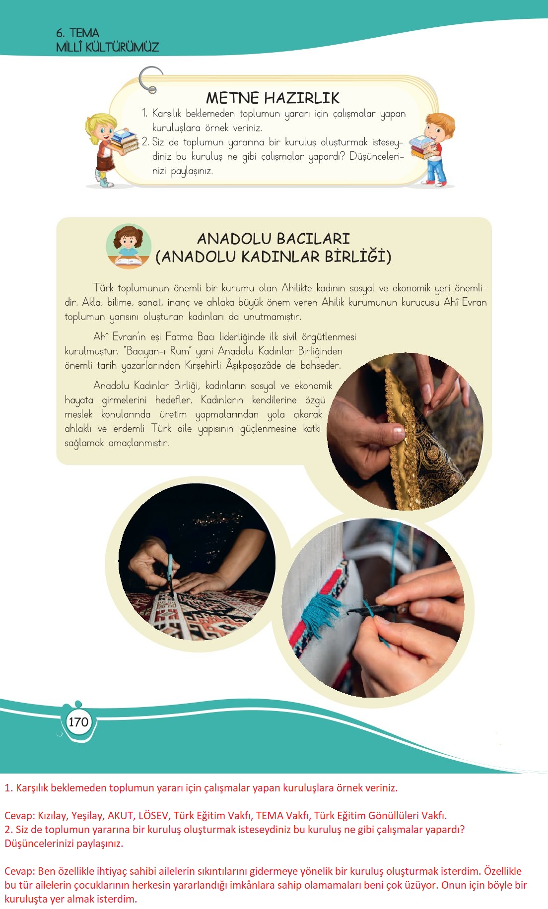 4. Sınıf Meb Yayınları Türkçe Ders Kitabı Sayfa 0170 Cevapları