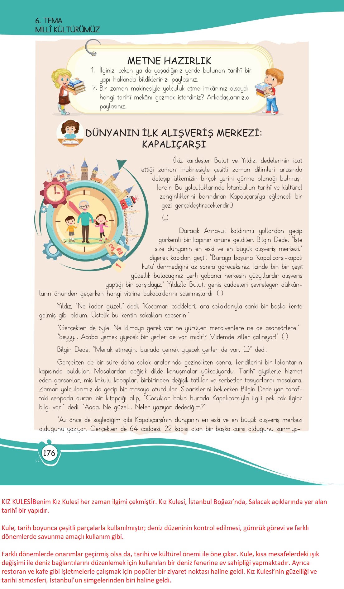 4. Sınıf Meb Yayınları Türkçe Ders Kitabı Sayfa 0176 Cevapları