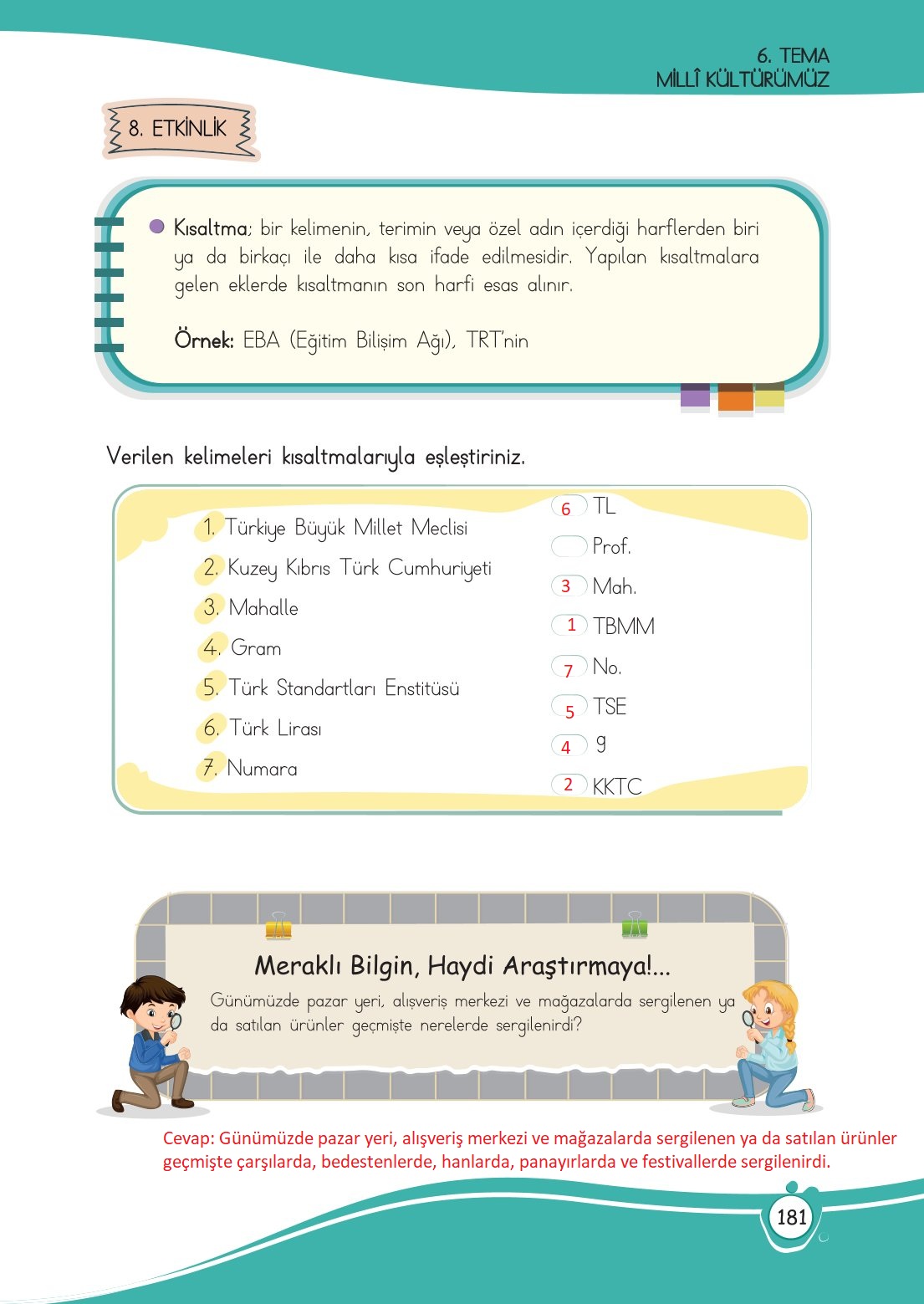 4. Sınıf Meb Yayınları Türkçe Ders Kitabı Sayfa 0181 Cevapları 4. Sınıf Meb Yayınları Türkçe Ders Kitabı Sayfa 0181 Cevapları