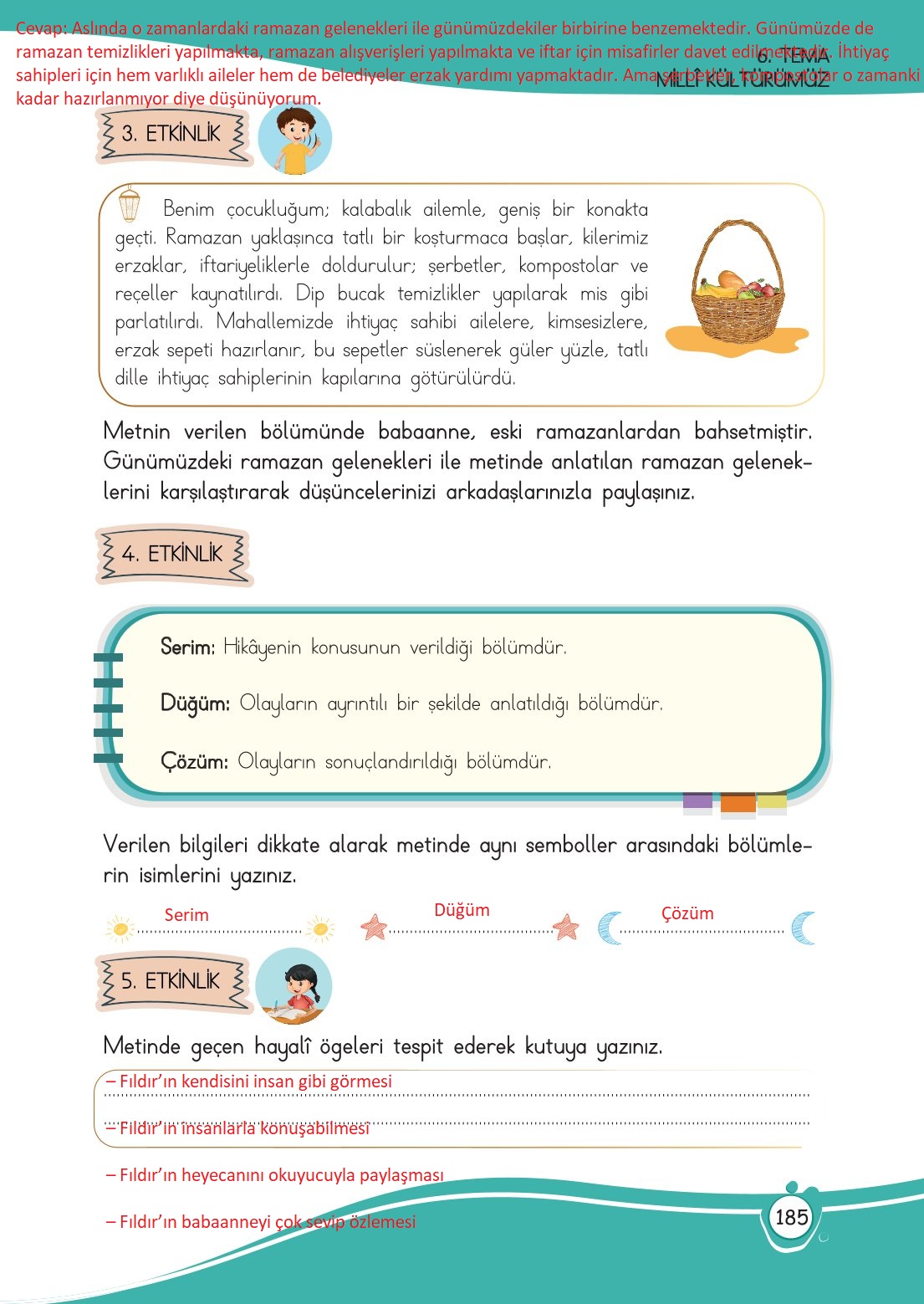 4. Sınıf Meb Yayınları Türkçe Ders Kitabı Sayfa 0185 Cevapları 4. Sınıf Meb Yayınları Türkçe Ders Kitabı Sayfa 0185 Cevapları