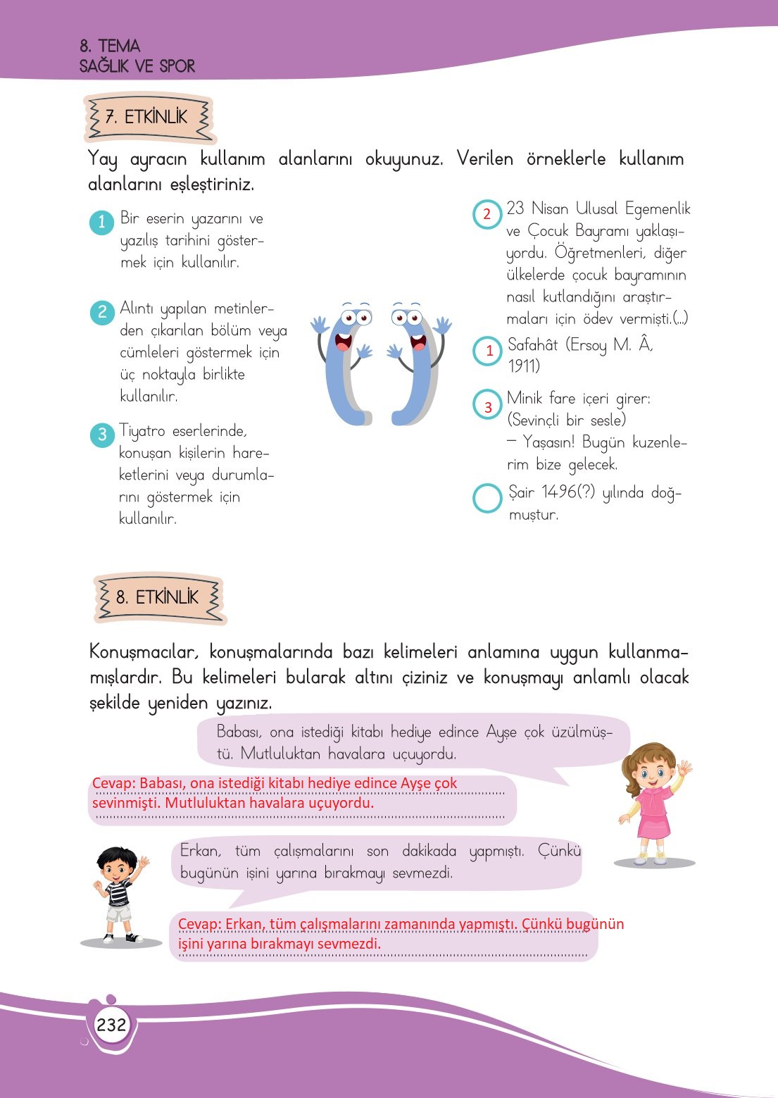 4. Sınıf Meb Yayınları Türkçe Ders Kitabı Sayfa 0232 Cevapları 4. Sınıf Meb Yayınları Türkçe Ders Kitabı Sayfa 0232 Cevapları